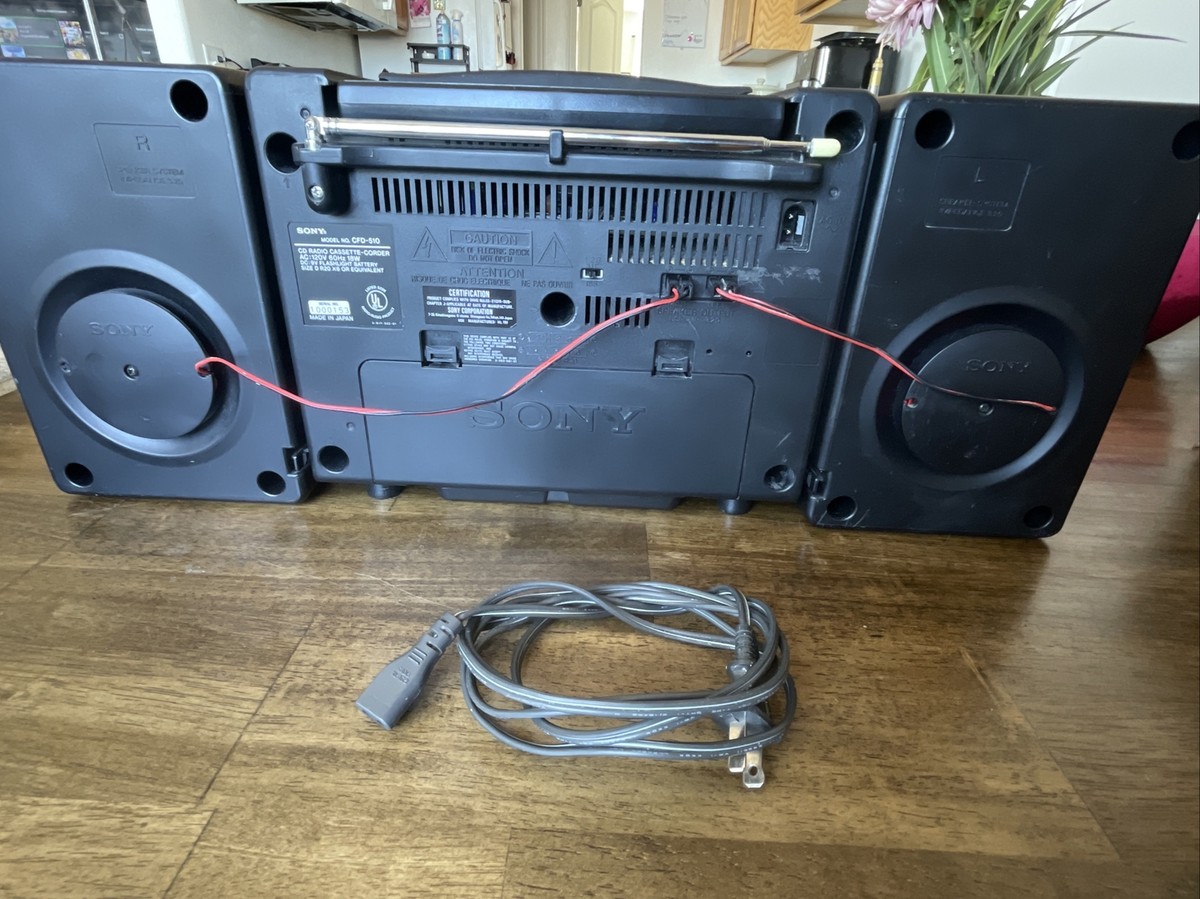 Vtg 90's Sony CFD-510 AM/FM Radio CD Cassette Boombox WORKS for