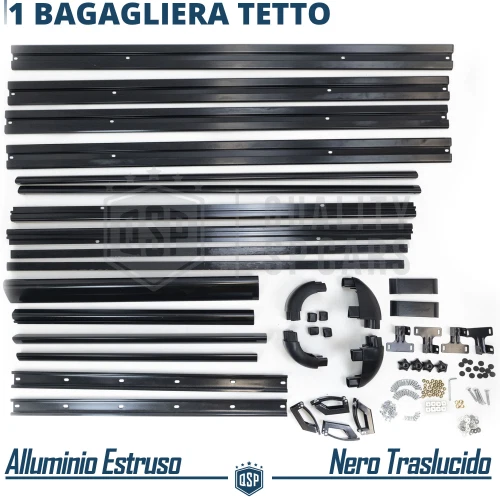 Cestello PORTAPACCHI Tetto per Ford Transit Tourneo Courier in ALLUMINIO Nero - Immagine 3 di 4