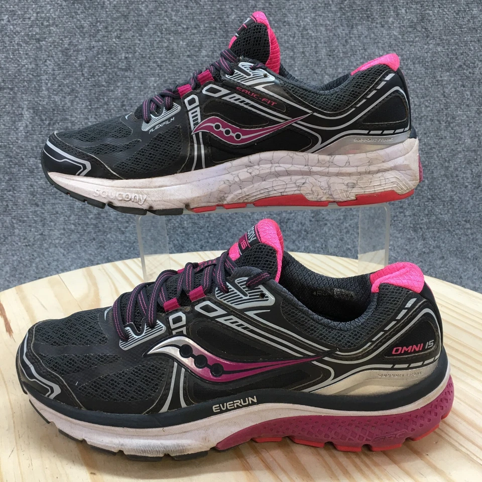 Saucony Zapatos Mujer 8 Omni 15 Tenis para Correr Gris Con Cordones Parte Superior Baja S10315-1 Foto 2 de 4
