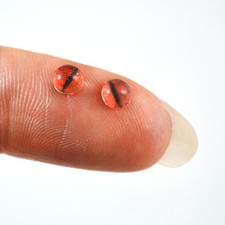 4mm Red Dragon Tiny Small Glass Eyes Cabochon  Jewelry Clay Sculpture Art Dolls