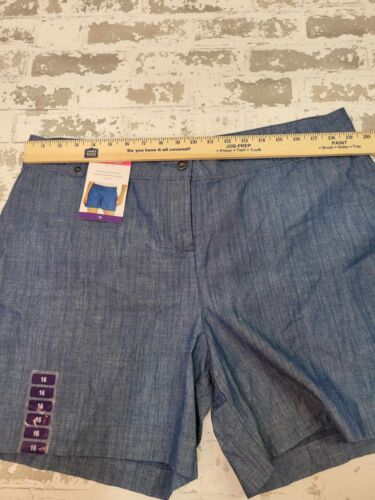 2576 Isaac Mizrahi New York Damen blau Denim maßgeschneiderte Shorts, Größe 16. - Bild 3 von 7