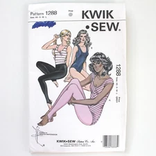 KWIK SEW 1288 Leotard and Stirrup Tights UNCUT Sizes - XS-S-M-L Sewing Pattern