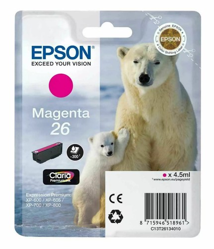 Genuine Original Epson 26 Multipack Black Cyan Magenta Yellow Ink Cartridge - Zdjęcie 10 z 11