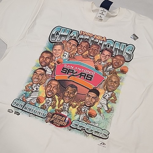 Vintage 1999 San Antonio SPURS NBA Champions T-Shirt Karikatur Größe Large - Bild 23 von 23