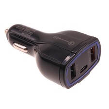 Quick Car Charger 48W 3-Port USB Type-C Port Power Adapter DC for Cell Phones