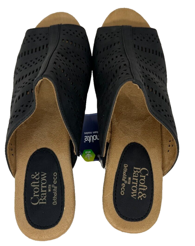 Croft & Barrow Women's Bergamot Slip On Wedge Dress Sandals Black Size:8.5 82B - Picture 3 of 5