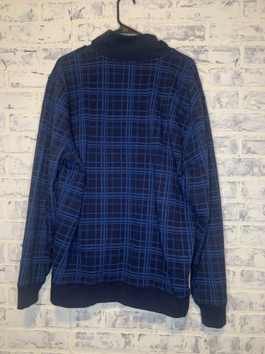 Nautica Pullover Herren XL blau Pull Over Quarter Zip Mock Neck Sweatshirt kariert - Bild 3 von 5