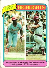1980 Topps 1979 Highlights #1 Brock & Yaz Enter 3000 Hit Circle HOF VgEx