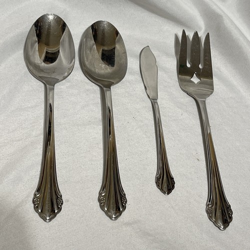 ONEIDA Rogers BITTERSWEET / REPOSE Serving Set (4) Piece 2- Spoons Fork Butter - Picture 2 of 18