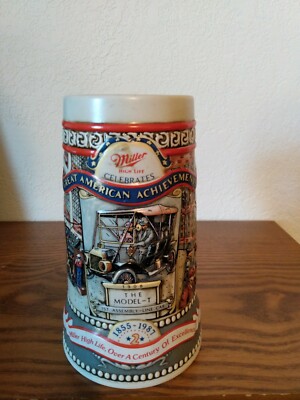 MILLER HIGH LIFE - GREAT AMERICAN ACHIEVEMENTS- CERAMIC STEIN/MUG -  MODEL - T 