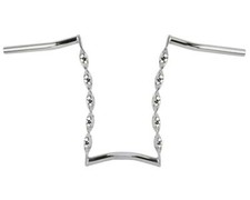 15" LONG VINTAGE LOWRIDER CURVED FLAT TWISTED STEEL HANDLEBAR 22.2MM IN CHROME.