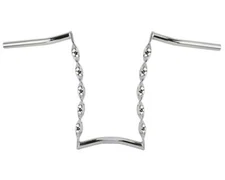 15" LONG VINTAGE LOWRIDER CURVED FLAT TWISTED STEEL HANDLEBAR 22.2MM IN CHROME.