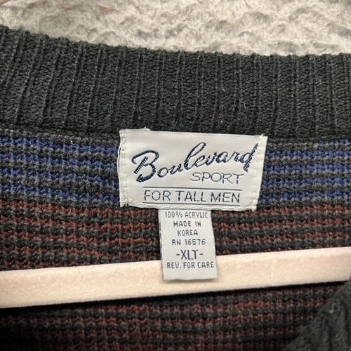 Vtg Boulevard Sport Sweater Mens XLT Geometric Tribal Acrylic 80s Retro Grandpa - Picture 3 of 9