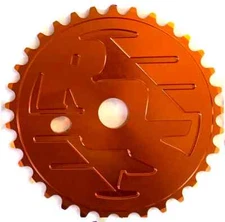 ROS - RIDE OUT SUPPLY LOGO SPROCKET - BIKE CHAINRING - SE BIKES - ORANGE