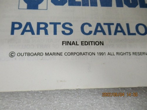 PM179 1992 OMC Evinrude Johnson 150/175 Model Final Edition Parts Catalog 434252 - Bild 3 von 4