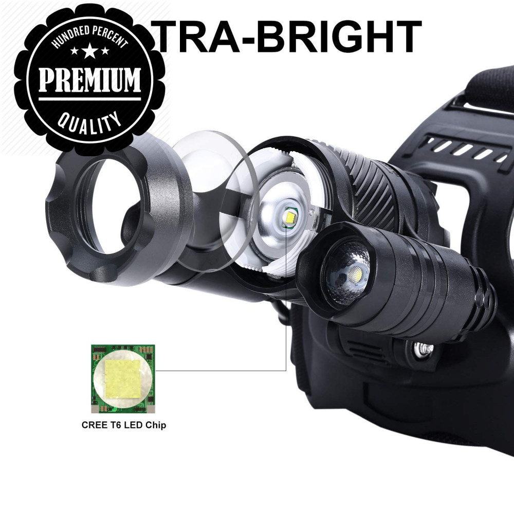Zukvye DEL Tête Super Torche Super Tête Bright Rechargeable 5000 lm projecteur, 4... 7342c7 Zukvye DEL Tête Super Torche Super Tête Bright Rechargeable 5000 lm projecteur, 4... 7342c7