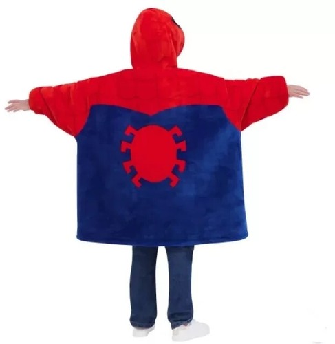 KIDS WAYY BIG HOODIE Fleece Lined One Size Pullover Hoodie Spider-Man - Picture 4 of 6