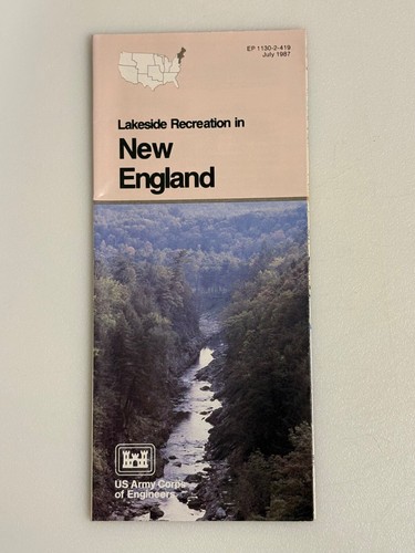 Vintage 1987 Folded Road Map Lakeside Recreation in New England US Army Corps
