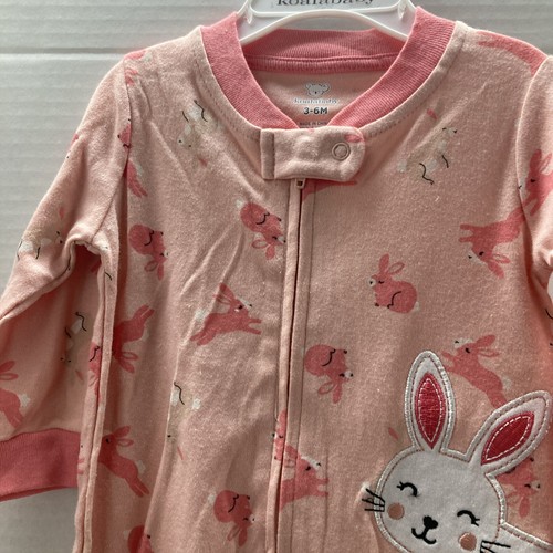 Koala Baby Infant Girls Bunny Footed Pajamas Size 3-6 Months NWT - Picture 5 of 12