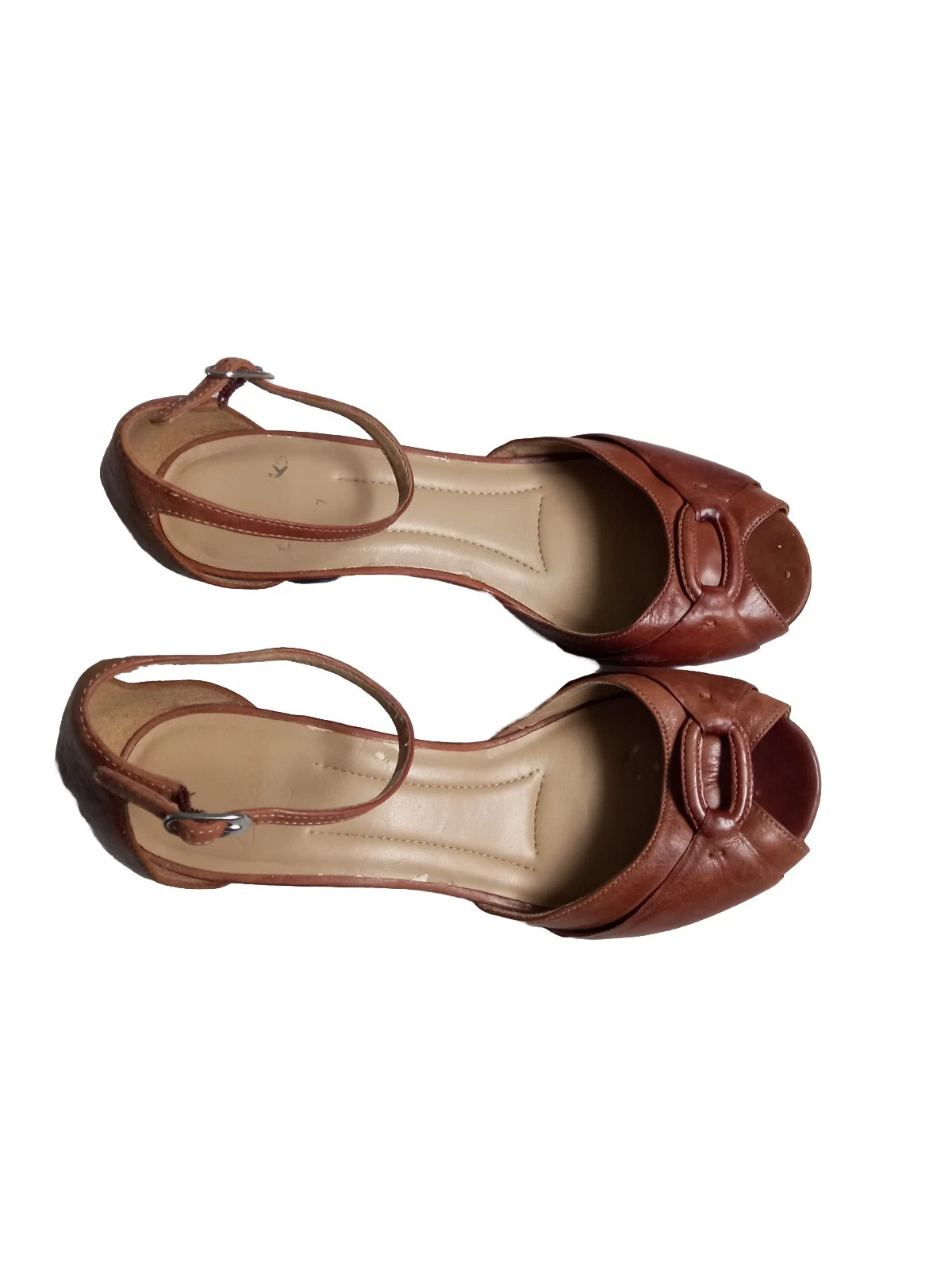Sandali donna Clarks in pelle con cinturino marrone peso taglia 7