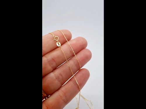 COLLAR DE ESLABÓN DE ANCLAJE DE TRAZA FINA ORO 9CT - 0,8 mm - VARIAS LONGITUDES DISPONIBLES - Vídeo 1 de 1
