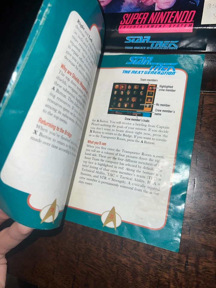 Star Trek: The Next Generation - Future's Past (SNES, 1994) CIB MANUAL RIPPED - Image 3 of 4