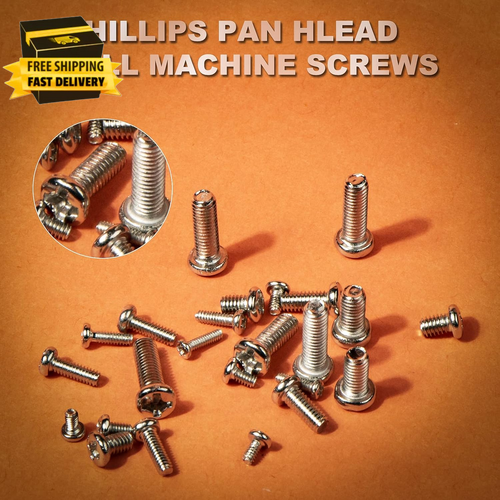 Tornillos de máquina pequeños Phillips cabeza de sartén 1200 piezas, tornillo pequeño, pernos pequeños cabeza de sartén S - Imagen 4 de 6