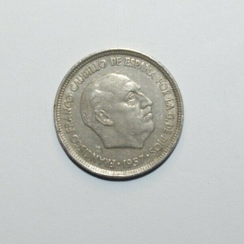 1957, 5 Pesetas (60) Spagna 26MM coniate una moneta di alto grado e alto valore - Foto 3 di 6