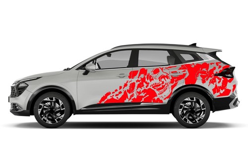 Nightmare skeleton decal sticker graphic design kit skull vinyl for Kia Sportage - Picture 3 of 7