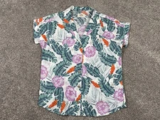 Marine Layer Shirt Womens XS Venice Button Down Multi Floral Tropical Beach Vaca