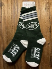 New York Jets NWT NFL Youth 4 Stripe Deuce Crew Sock, , One Size NEW - Jets Up
