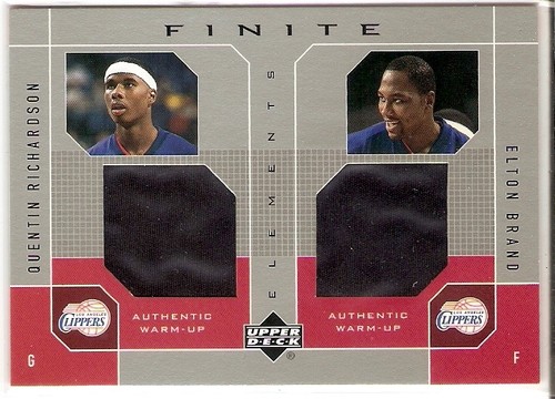 ELTON BRAND QUENTIN RICHARDSON DUAL JERSEY 2002-03 UPPER DECK FINITE QR-EB CLIPP - Picture 1 of 1