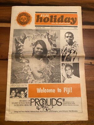 Vintage 1972 Fiji Holiday Newspaper Tourist Travel News Info Photos Maps e7