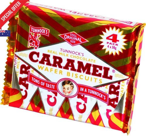 Tunnock's Caramel Wafers 4 Pack 120g Classic Chocolate Biscuit Snack Treat - Picture 11 of 12