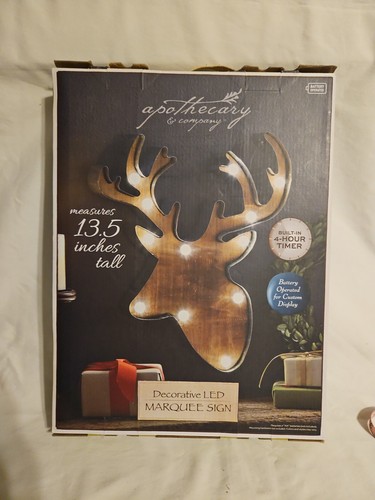 Stags Head Reindeer Christmas Night Light Wall Decor Home Decor - Picture 5 of 7