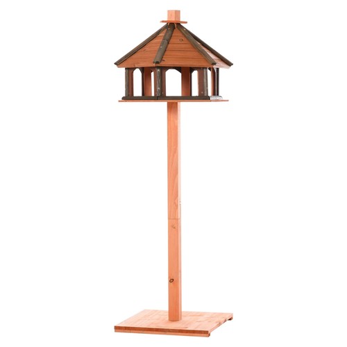 Tall Wooden Bird Table Garden Bird Feeder House Slate Roof Heavy Duty 130cm High - Picture 5 of 11