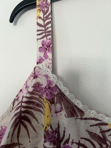 NEW! Sonoma Women’s Poplin Nightgown/Lounge/Sleep Size XL Ivory/Lavender - Picture 4 of 6
