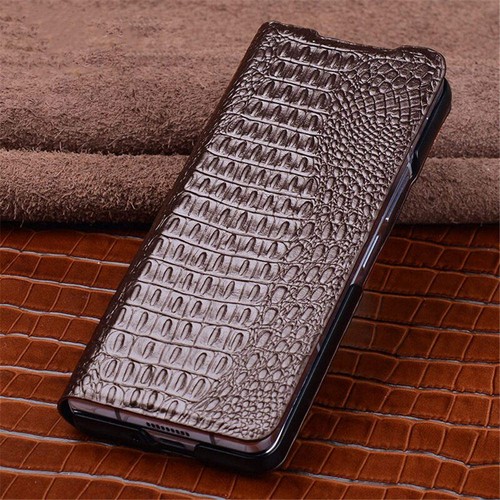 Echt Leder Tasche für Samsung Galaxy Z Fold 5 Krokodil Gitter Flip Cover - Bild 15 von 32