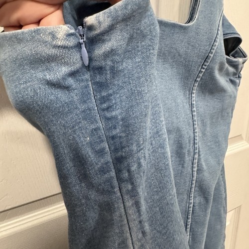 Lovers + Friends Button Front Midi Jean Dress Denim Sleeveless Women XL - Picture 6 of 9