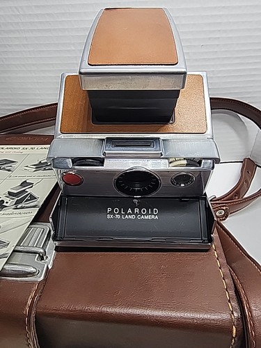 Vintage POLAROID SX-70 Land Camera Chrome Brown Leather mit Tasche, neuwertig! - Bild 6 von 17