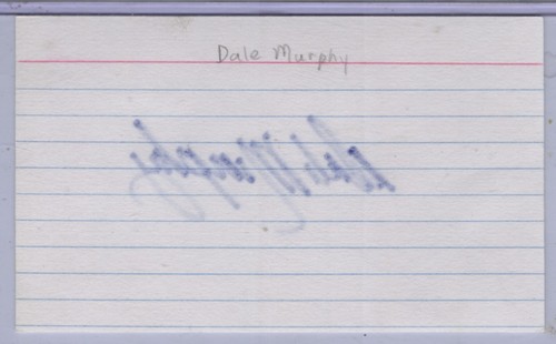 1980er Jahre Dale Murphy signed 3x5 Karteikarte Autogramm - Bild 2 von 2