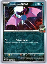 Team Rocket's Zubat 120/182 Common Destined Rivals Pokemon Reverse Holo NM
