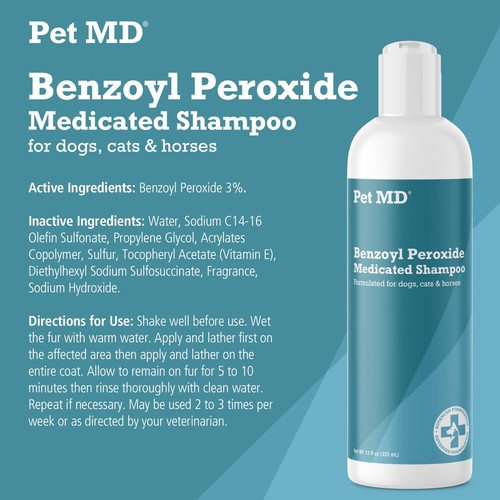 - Benzoyl Peroxide Medicated Shampoo for Dogs and Cats - Effective for Skin C... - Picture 4 of 4