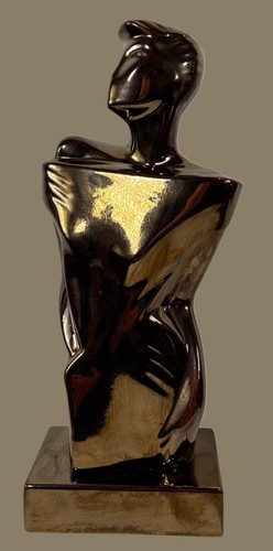 Escultura Busto Abstracto Modernista - Acabado Bronce - Estilo Art Deco Decoración del Hogar - Imagen 3 de 6