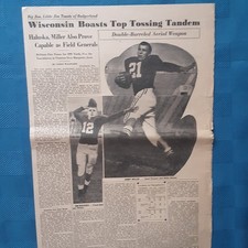 Wisconsin Badgers 1955 NCAA Football Jimmy Miller Jim Haluska Madison Wisconsin 