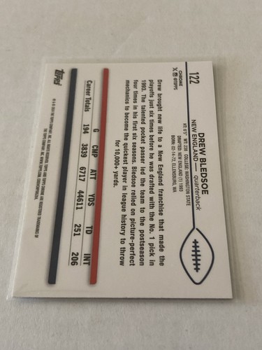 DREW BLEDSOE 2024 TOPPS CROMO FÚTBOL X-REFRACTOR #122 New England Patriots - Imagen 2 de 2