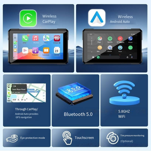 Cámara Carplay Moto 5 Pulgadas Navegación Impermeable Detección Presión Neumáticos - Imagen 5 de 17