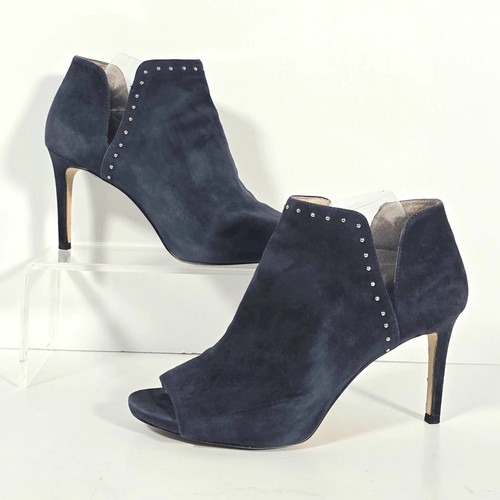 Suede Leather Bootie Size 9.5 Blue Studded White House Black Market Louise