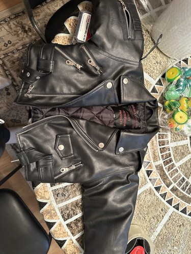  Childs Simulated Leather Jacket Black Golden Coat Company - Picture 1 of 3