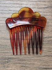 VINTAGE GOODY HAIR SIDE COMB MADE IN Canada FAUX TORTOISE Shell Curved 2"